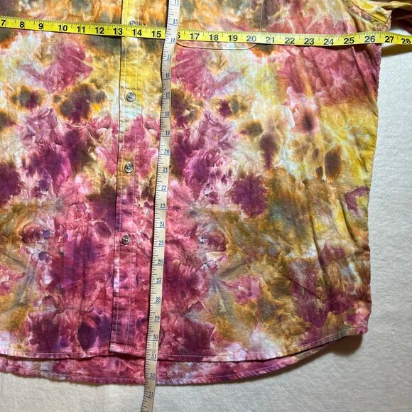 Men’s 2XL Regular Fit Short Sleeve Button Down Shirt Tie Dye Old Navy Festival - Picture 12 of 13